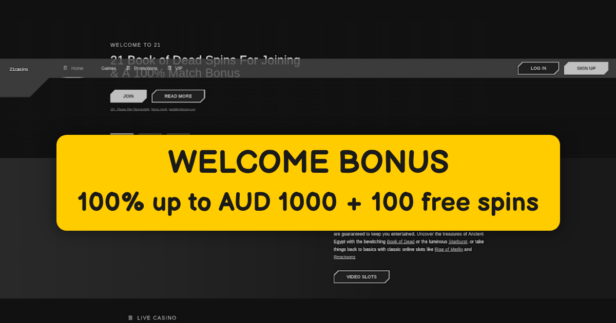 21 Casino welcome bonus